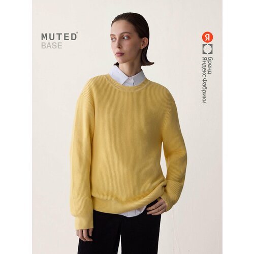 фото Свитер muted base свободного кроя из хлопка, размер l-xl, , желтый
