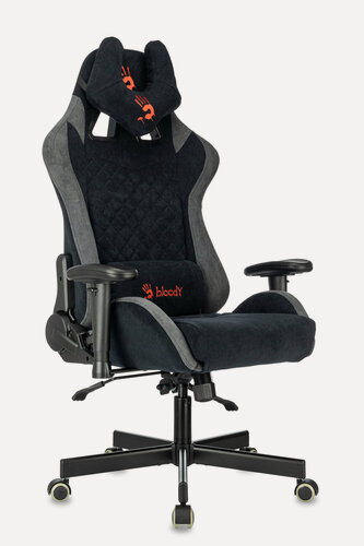 Изображение товара Кресло игровое A4Tech Bloody GC-580 черный/серый искусственная замша с подголов. крестов.