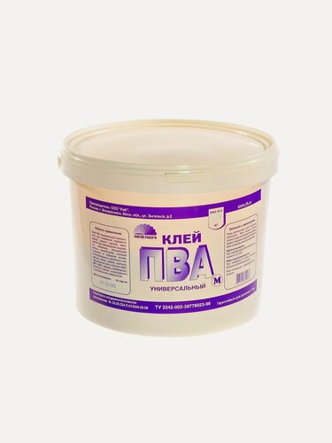 Изображение товара Клей ПВА Магия радуги универсальный 10 кг — надежный однокомпонентный состав для бумаги, картона, кожи и пластика