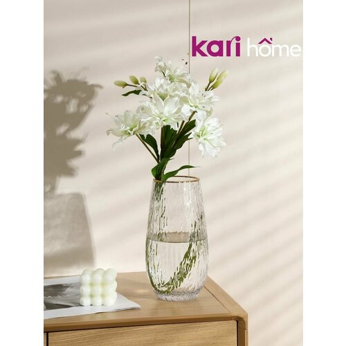 фото Ваза для цветов и сухоцветов стеклянная kari home