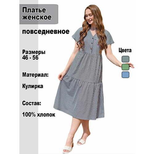 фото Платье оптима трикотаж, размер 48, графит