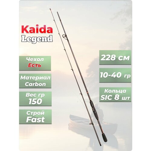 Спиннинг штекерный Legend Kaida тест 10-40 гр длина 228 см