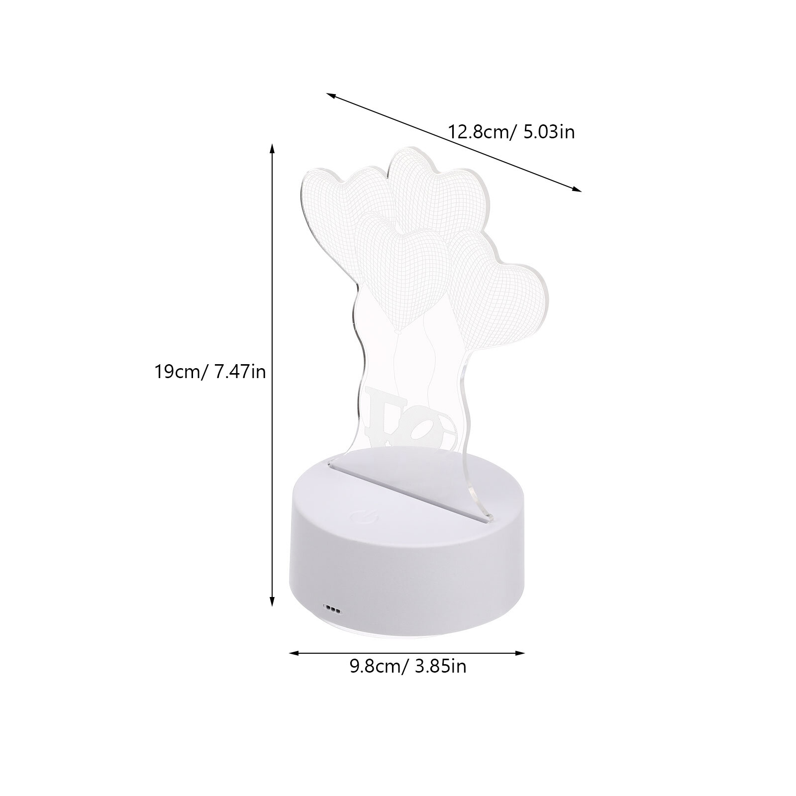 Лампа Ночник С Прикосновением 1PC С Изменяющимися Цветами И Эффектом 3D 19.00X12.80X9.80Cm