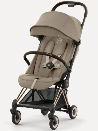 Изображение товара Коляска прогулочная Cybex Coya Rosegold Cozy Beige с дождевиком и бампером 522005611