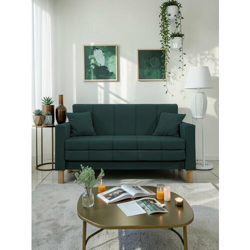 фото Диван уют с velutto 20 gf 136x76x81 см, зеленый велютто, выкатной goodform