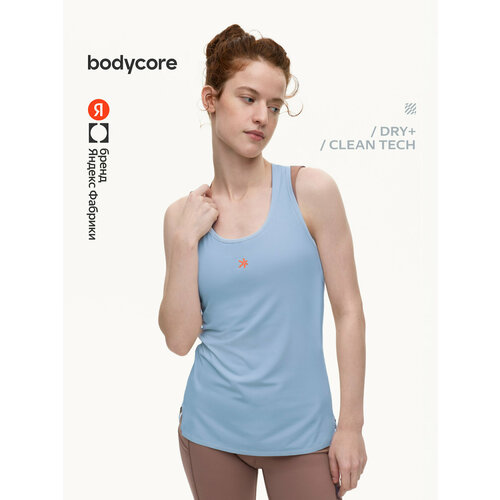 фото Майка спортивная bodycore из быстросохнущей ткани с антибактериальной пропиткой, размер 2xl, серо-голубой