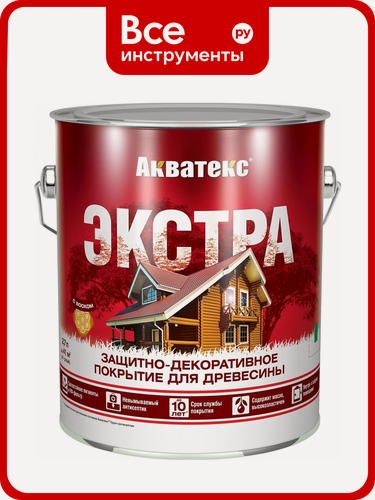 Изображение товара Защитно-декоративное покрытие для дерева акватекс экстра полуглянцевое, палисандр, 2.7 л 259746