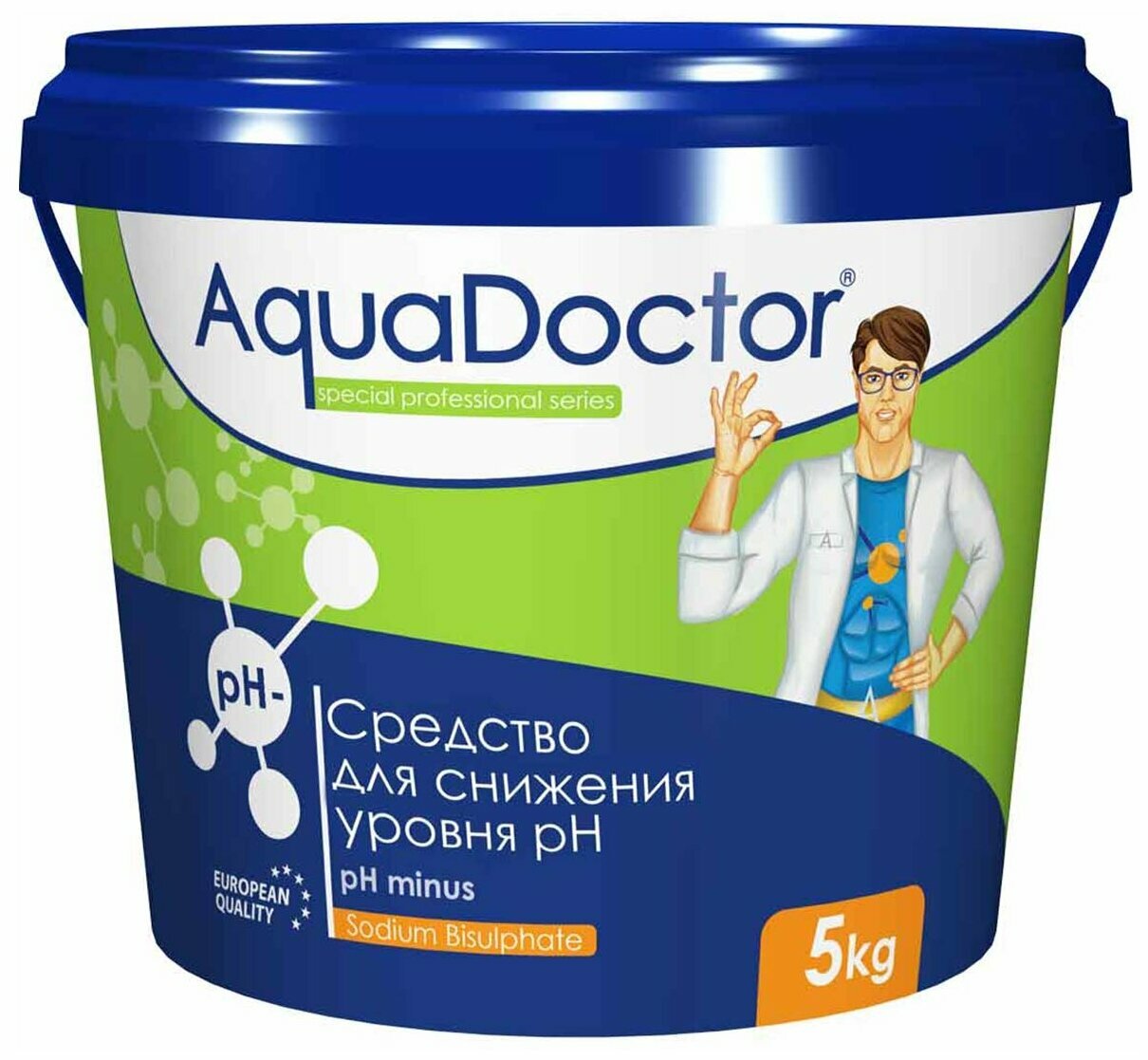Гранулы для понижения уровня pH воды AquaDoctor PH Минус 5кг ведро AQ1913