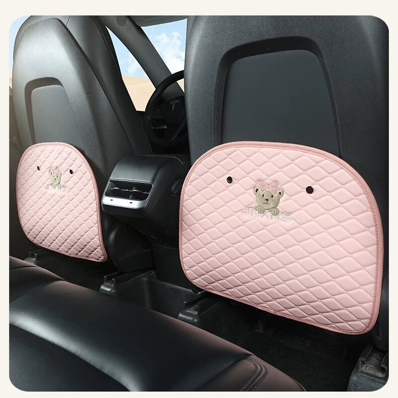 Короткий коврик для защиты спинки сиденья автомобиля, розовый нубук, 2 шт. для безопасности ребенка