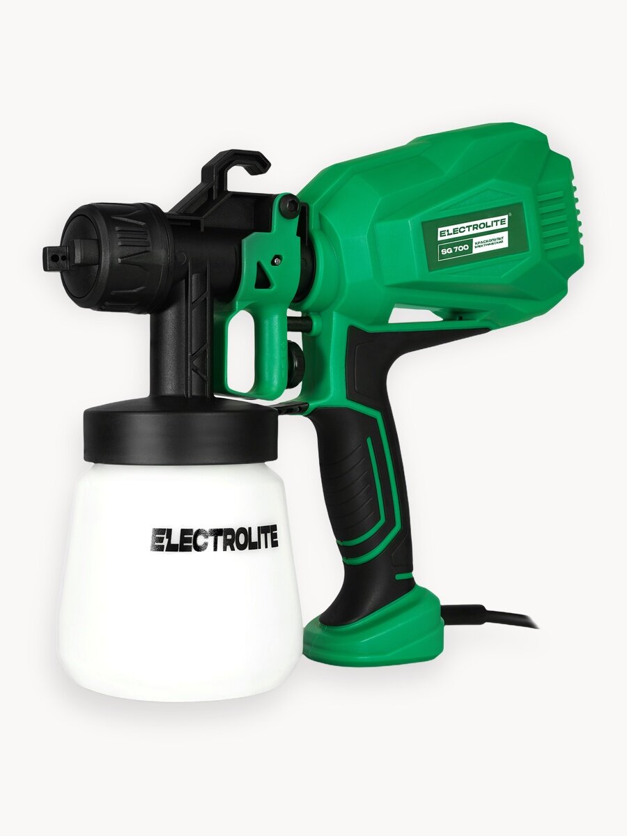 Краскопульт электрический Electrolite SG 700 ( 700Вт, 650 мл/мин, 0,8л, диаметр сопла 2мм )