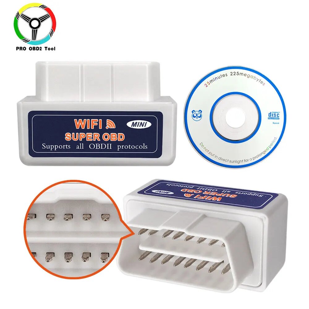 WiFi OBD2 ELM327 Super Mini V1.5, белый