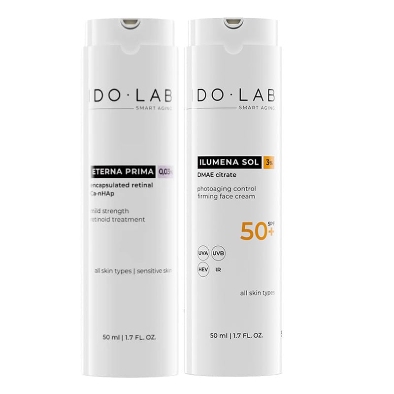 Набор уходовой косметики Ido Lab Photoaging Control Set набор Сыворотка с ретиналем 0,03% 50 мл + Крем защитно-антивозрастной SPF 50+ 50 мл