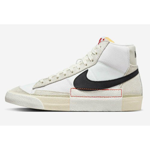 Кеды NIKE Blazer, демисезон/лето, повседневные, натуральная кожа, высокие, нескользящая подошва, размер 9.5, белый