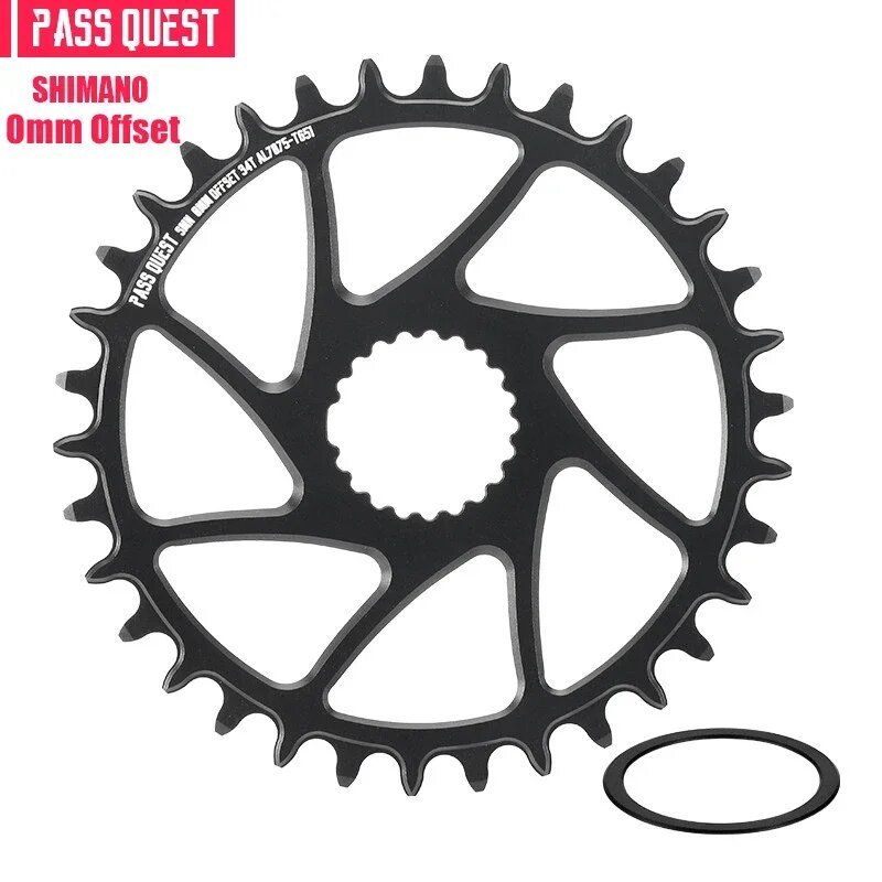PASS QUEST MTB Звездочка алюминиевая для шатунов Shimano 12S, 36T, Черный