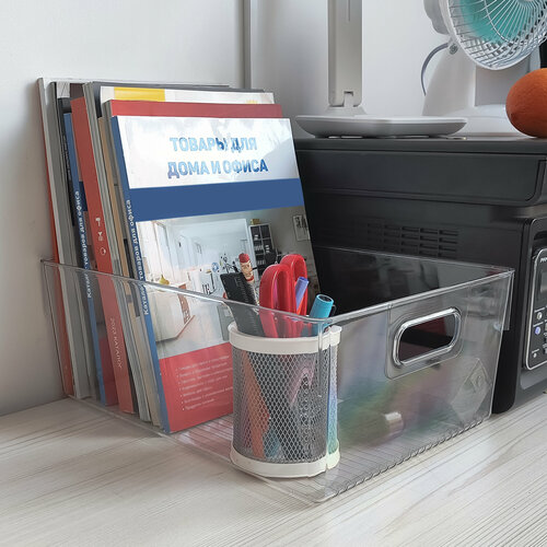 Органайзер лоток для книг и документов прозрачный размер 3423514 см Baizheng 619₽