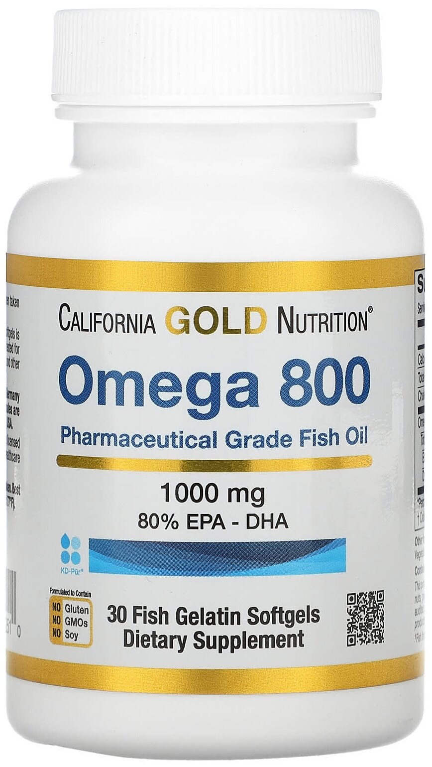 California Gold Nutrition Omega 800 Fish oil капс, 300 г, 30 шт.
