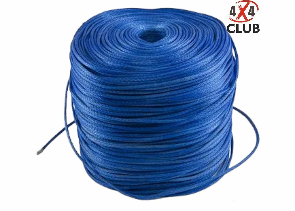 Синтетический трос Xl Rope метражом. Трос для квадроцикла. Диаметр 5 мм. Длина 50 метров. Максимальная нагрузка 2200 кг. Цвет синий