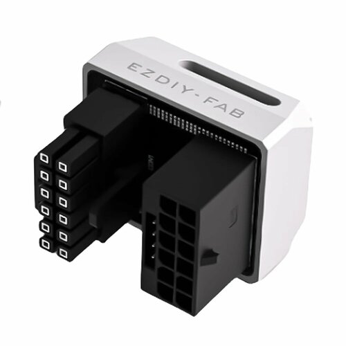 Адаптер 12VHPWR ALLOYSEED 180 градусов 600 Вт, White STD, White STD