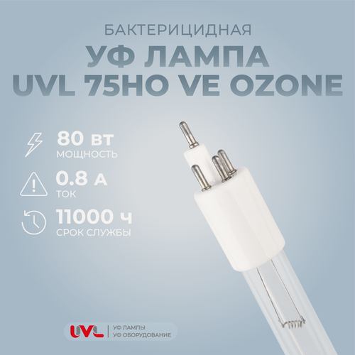 Изображение товара Бактерицидная УФ лампа 80 Вт для установки-стерилизатора VanErp Ozone UV-C 75000 (UVL-75 HO VE Ozone)