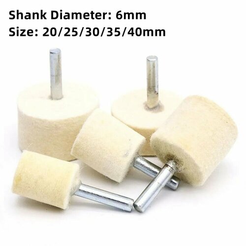 Шерстяной полировальный круг 6 мм 20-40 мм 1Pcs 20mm 89₽