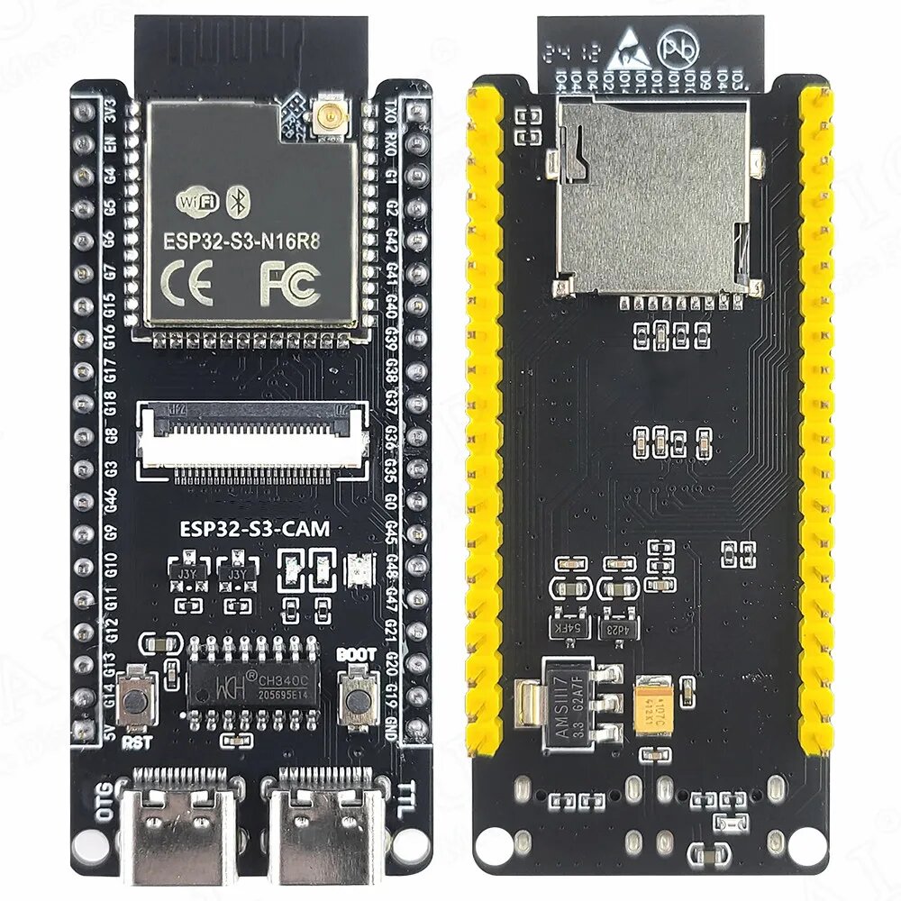 Макетная плата ESP32 S3 с модулем Wi-Fi IPEX 2.4G для модуля камеры OV2640 8 МБ PSRAM 16 МБ FLASH ESP32 S3 N16R8 CAM Type-C