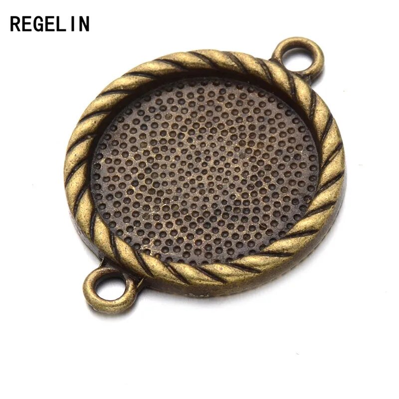 Базы для кабошонов REGELIN 20 мм, antique bronze, 10 шт