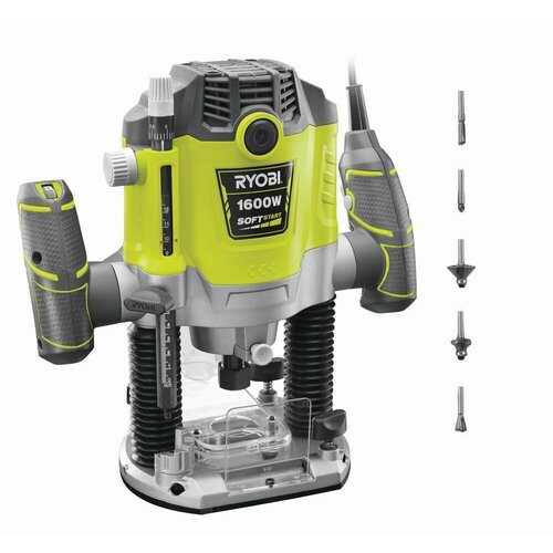 фото Фрезерная машина ryobi rrt1600-k, 5133004796, мощность 1600 вт, 26000 об/м ин, зеленый