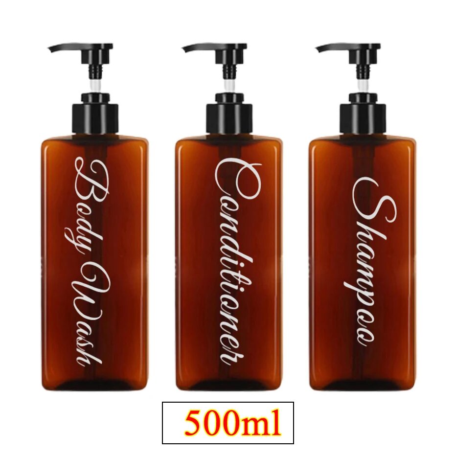 Набор из 3-х пластиковых дозаторов для ванной комнаты, Оранжевый 300ml