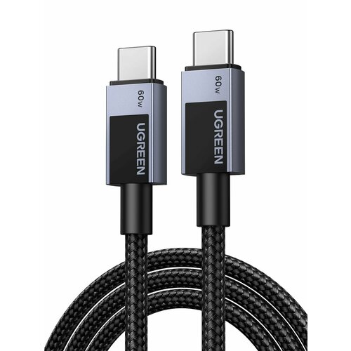 Кабель UGREEN L524 (55764) USB-C to USB-C PD 3A Fast Charging Braided Date Cable. Длина: 0, 5м. Цвет: серый космос