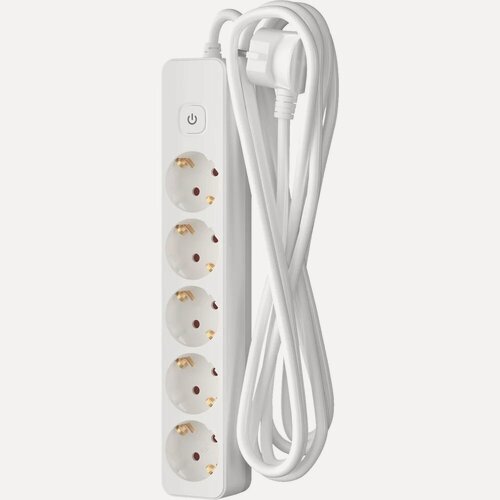 Изображение товара Сетевой удлинитель Фотон 16-55ЕS, 5м, 5 розеток, 16А, с выключателем, с заземлением, белый 21209