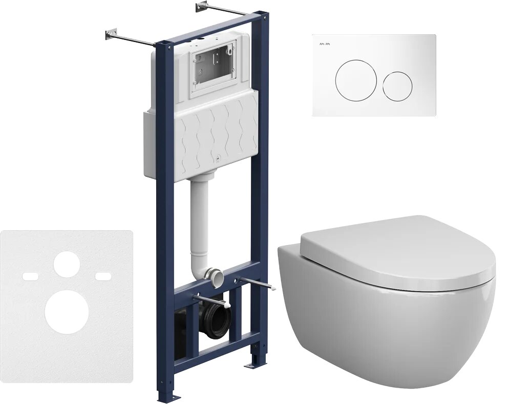 Комплект AM.PM Awe IS49001.111700 с микролифтом кнопка смыва Pro L белая