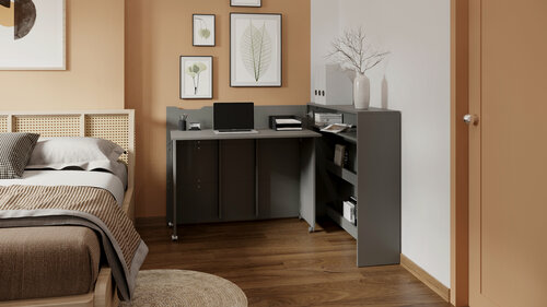 Изображение товара LUIS стол письменный, стол компьютерный, стол раскладной, Серый Графит, 135,5 х 92,6 х 115 см (ШхВхГ)