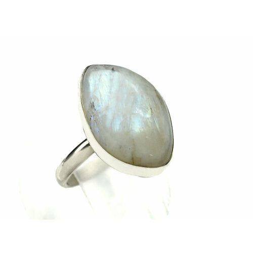 фото Кольцо радуга камня, бижутерный сплав, беломорит, лунный камень, размер 16.5, мультиколор, белый