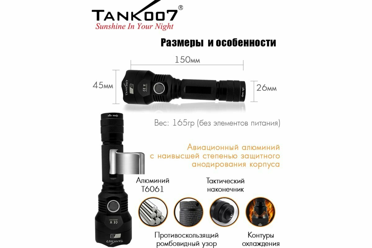 Светодиодный фонарь TANK007 - фото №15