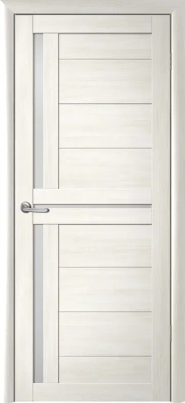Межкомнатная дверь (комплект) Albero Кельн Эко-Шпон / Белый кипарис / Стекло мателюкс 80х200