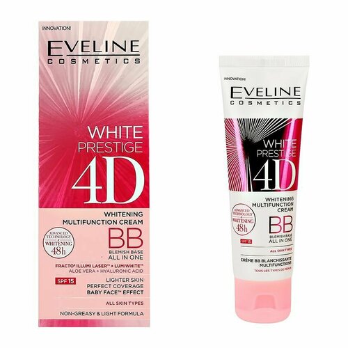 ВВ-крем для лица EVELINE WHITE PRESTIGE 4D многофункциональный 50 мл eveline вв крем для лица eveline white prestige 4d многофункциональный 50 мл