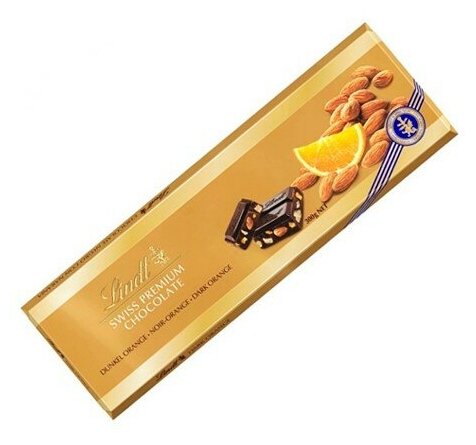 Шоколад Lindt Swiss Premium Темный с апельсином и миндалем 49% 300г Lindt and Sprungli - фото №14