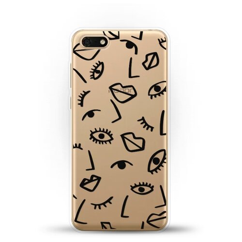 фото Силиконовый чехол глаза и губы на honor 7s andy & paul