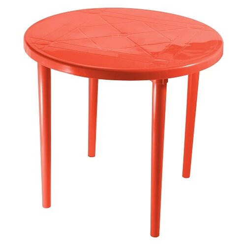 фото Стол обеденный садовый стандарт пластик круглый, красный