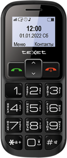 Мобильный телефон Texet B322 Черно-красный