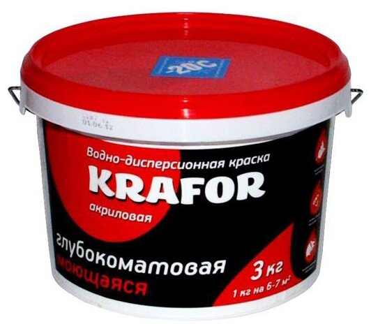 Краска акриловая Krafor Интерьерная глубокоматовая