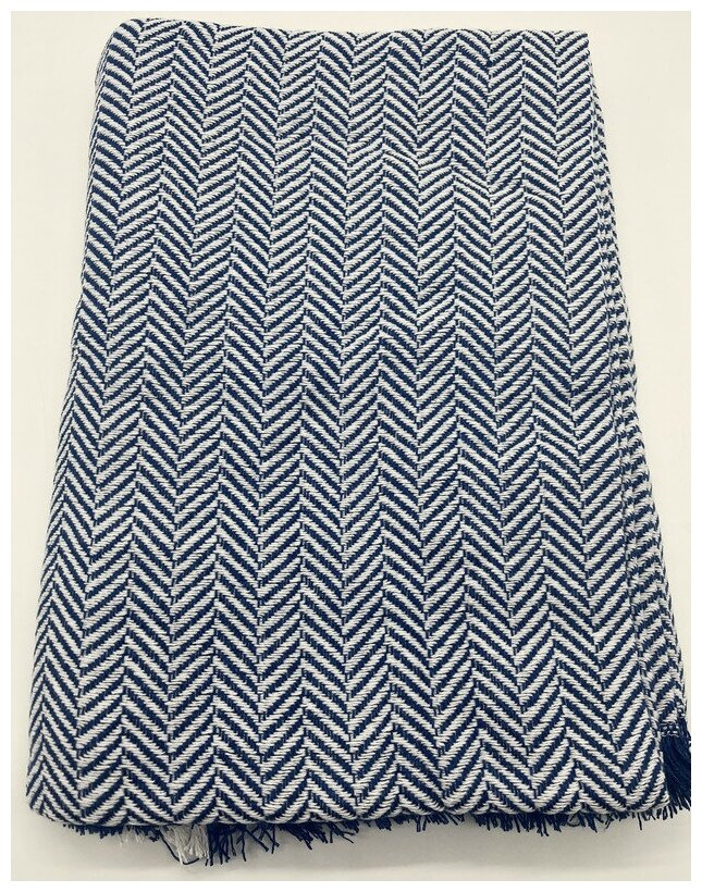 фото Покрывало-плед "Сканди" 2-х спальное, синий, 200х220 см