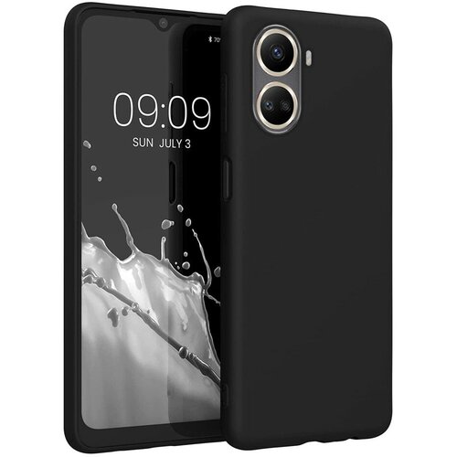 Накладка силиконовая Silicone Cover для Huawei Nova 10 SE чёрная luxury batman kickstand shockproof case for huawei nova 6 5g aluminum bumper skin armor metal back cover for huawei nova6 se