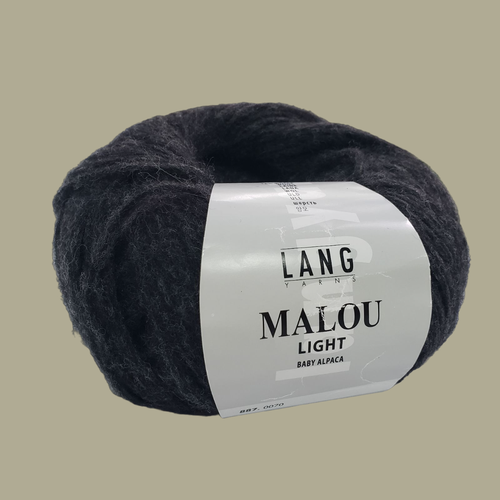 Пряжа Malou Light Lang Yarns( Малоу Лайт), цвет .0070 черный, 50 гр 190 м, 1 моток