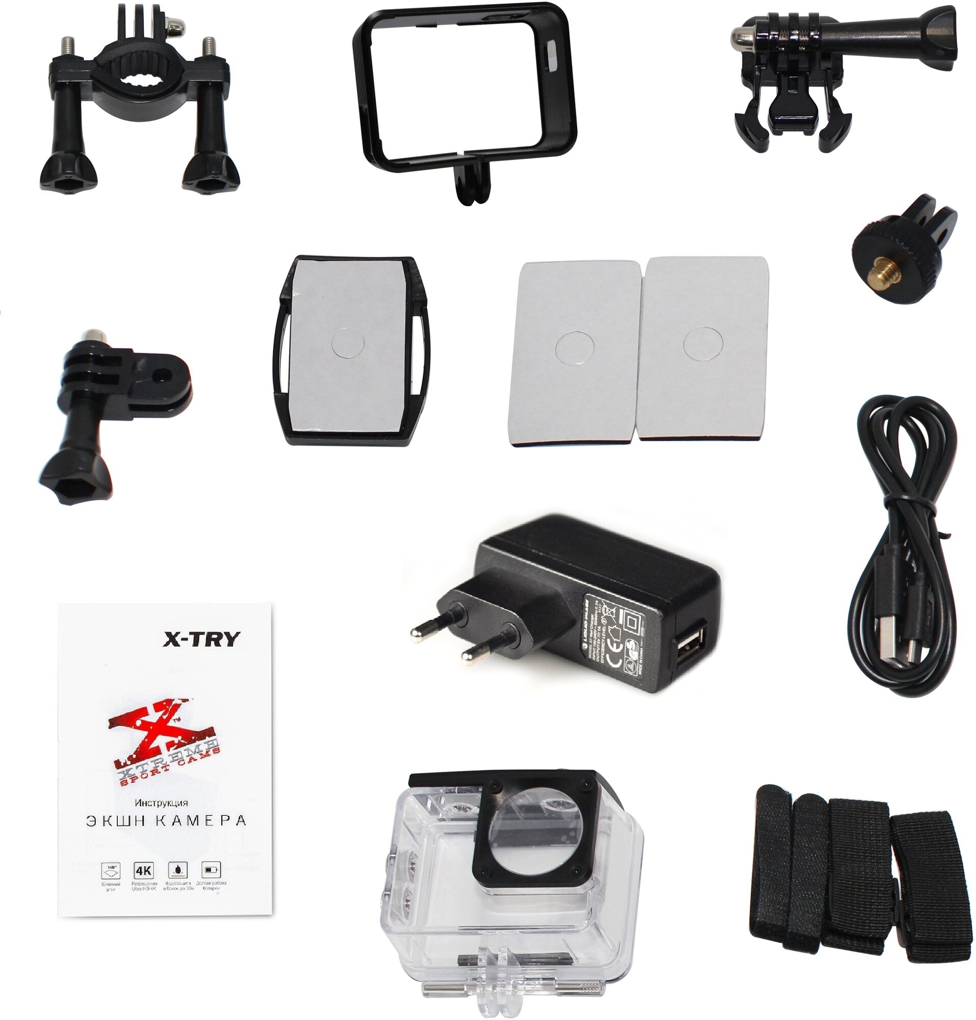Экшн-камера X-TRY XTC 4K, WiFi, черный - фото №8