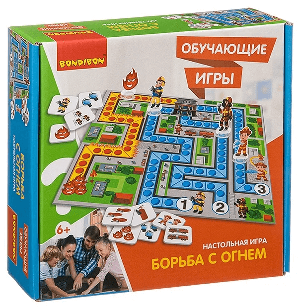 Обучающие игры Bondibon Настольная игра «борьба С огнем», BOX 22x5,6x21 см ВВ3443