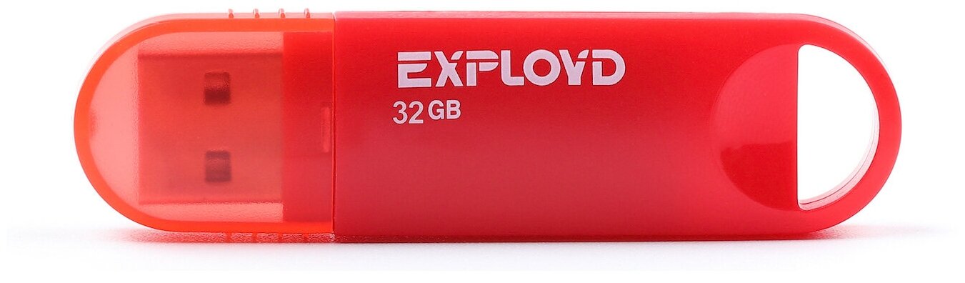 Флешка Exployd 570, 32 Гб, USB2.0, чт до 15 Мб/с, зап до 8 Мб/с, красная