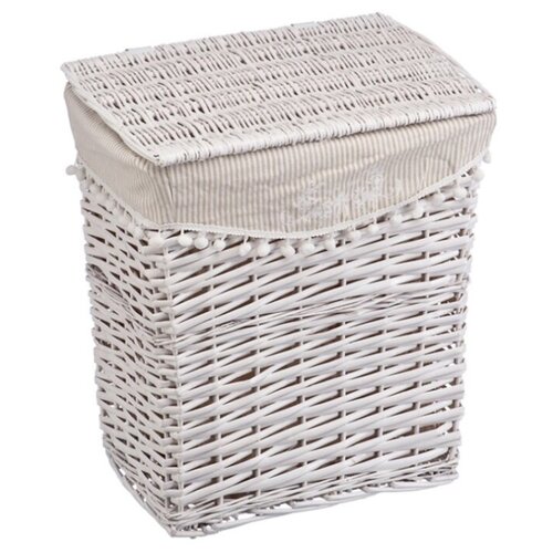 фото Корзина бельевая прямоугольная "колокольчик", д390 ш280 в450, белый natural house
