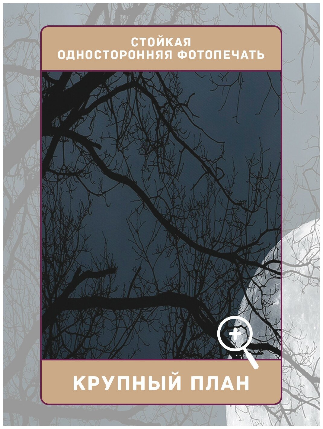 Шторы с фотопечатью JoyArty «Лунные мечты» из сатена, 290х265 см - фото №3
