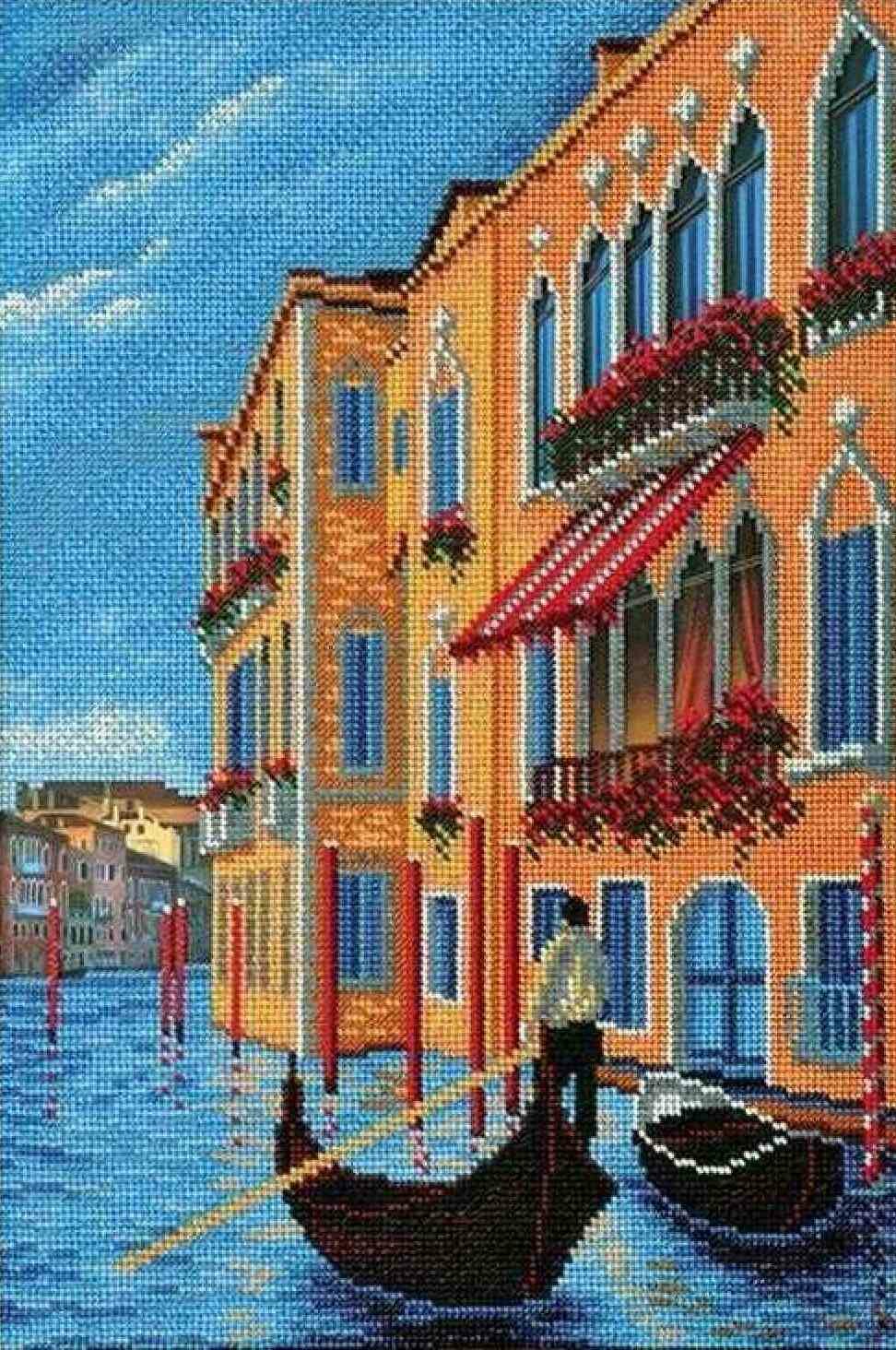 Набор для вышивания бисером радуга бисера(кроше) Гранд-Канал. Венеция, 26*38см